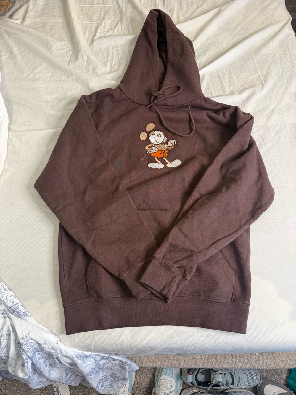 Brown Graphic Hoodie Sweatshirt with Cartoon Motif
